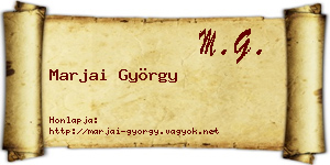 Marjai György névjegykártya