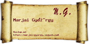 Marjai György névjegykártya